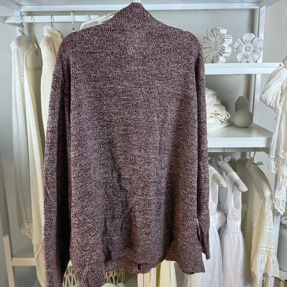 Haband Men's Plus sz 3X Cardigan burgundy diamond pattern, warm, classic, #4267 - Picture 3 of 10